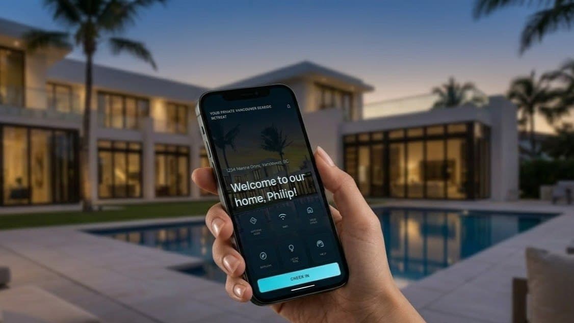 Homebase welcome scene in a modern short-stay interior